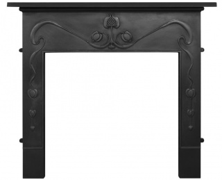 Art Nouveau Cast Iron Fireplace Surround